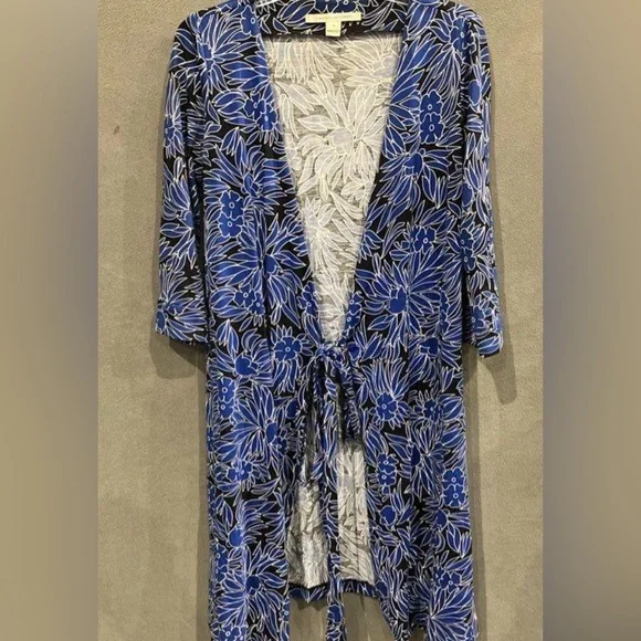 🛑 1 hour sale. Diane Von Furstenberg, Women's Blue Midi Dress Size 10 - Picture 5 of 11